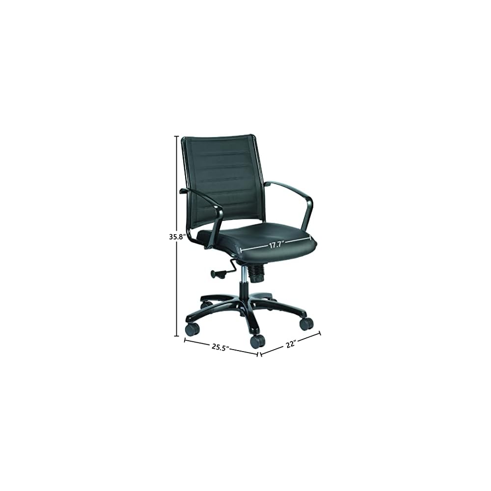 Eurotech Seating Europa Titanium Mid Back Chair, Black