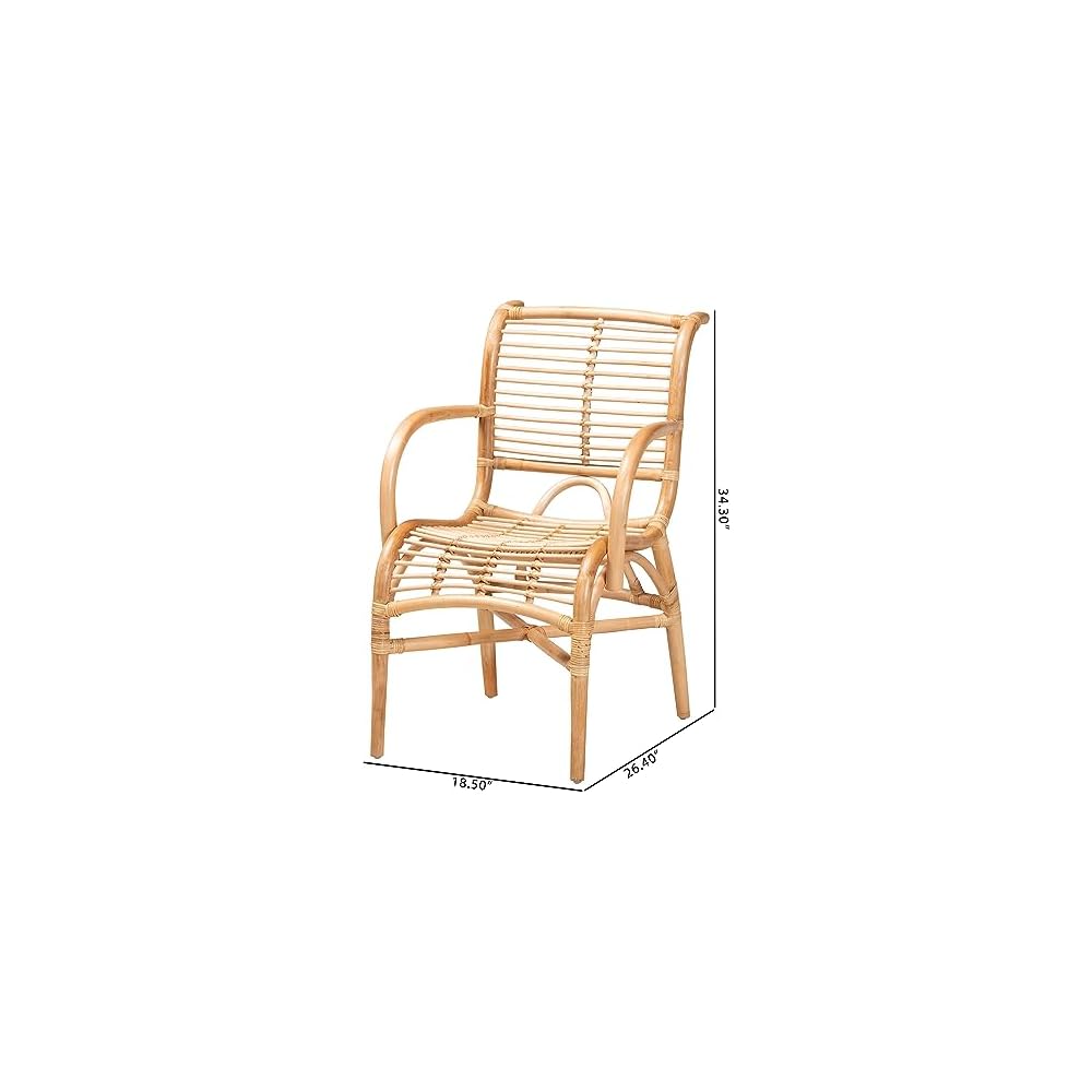 bali & pari Seminyak Modern Bohemian Natural Rattan Accent Chair