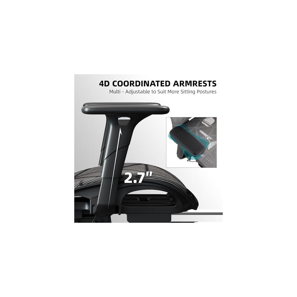 Ergonomic Office Chair, Mesh Computer Chair,400lbs Capacity