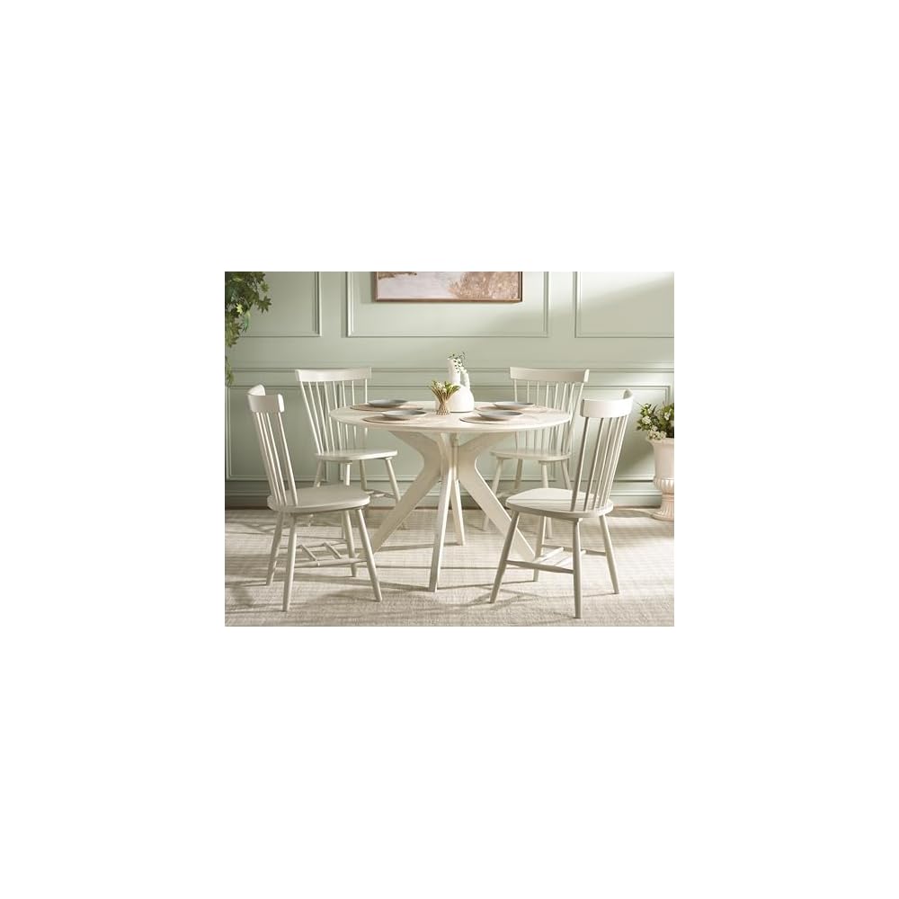 SAFAVIEH Parker Spindel Wood Accent Chair Set of 4, 17.3" Seat AMH8500E