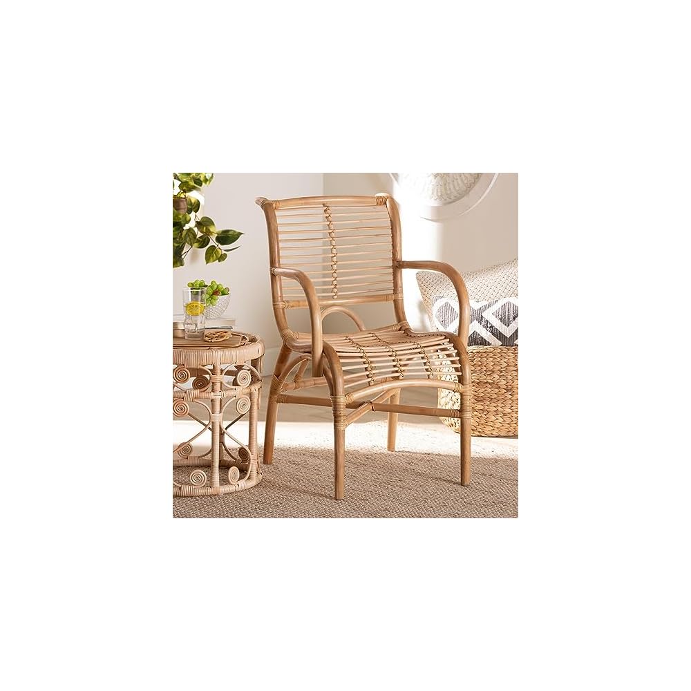 bali & pari Seminyak Modern Bohemian Natural Rattan Accent Chair
