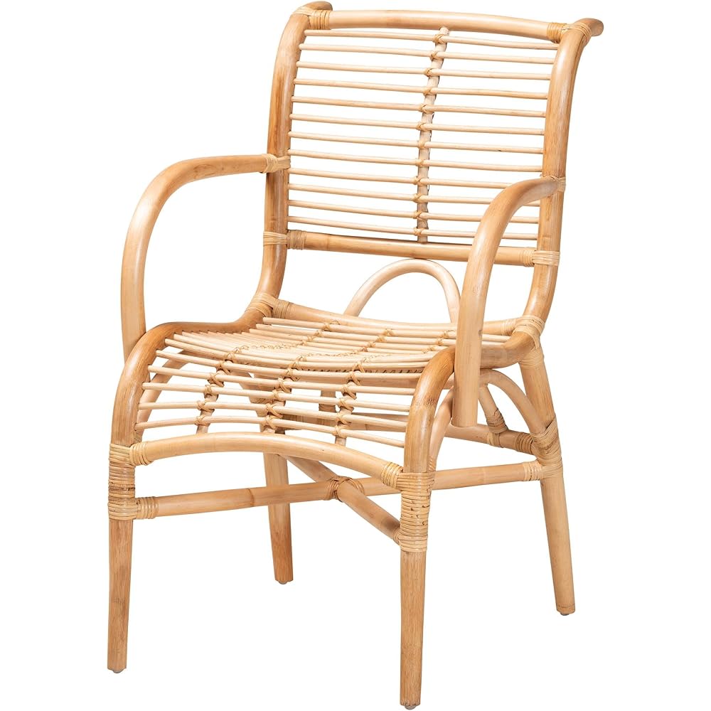 bali & pari Seminyak Modern Bohemian Natural Rattan Accent Chair
