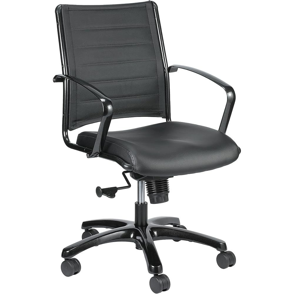 Eurotech Seating Europa Titanium Mid Back Chair, Black