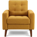 Monarch Specialties AM 8J11L68 Chair, 31" Wide, Upholstered, Accent Chair, Orange Fabric, Mid Century